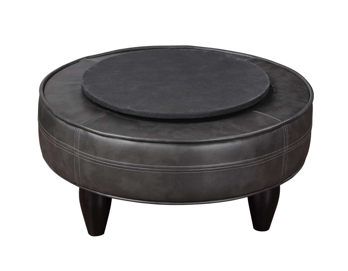 Sophia Gray Leatherette Swivel Accent Chair from Steve Silver - Luna Furniture