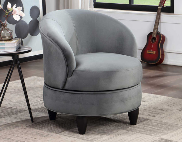 Sophia Gray Velvet Swivel Accent Chair