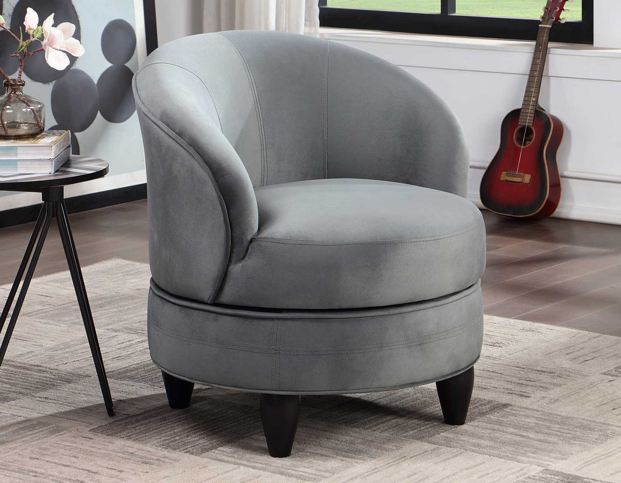 Sophia Gray Velvet Swivel Accent Chair from Steve Silver - Luna Furniture