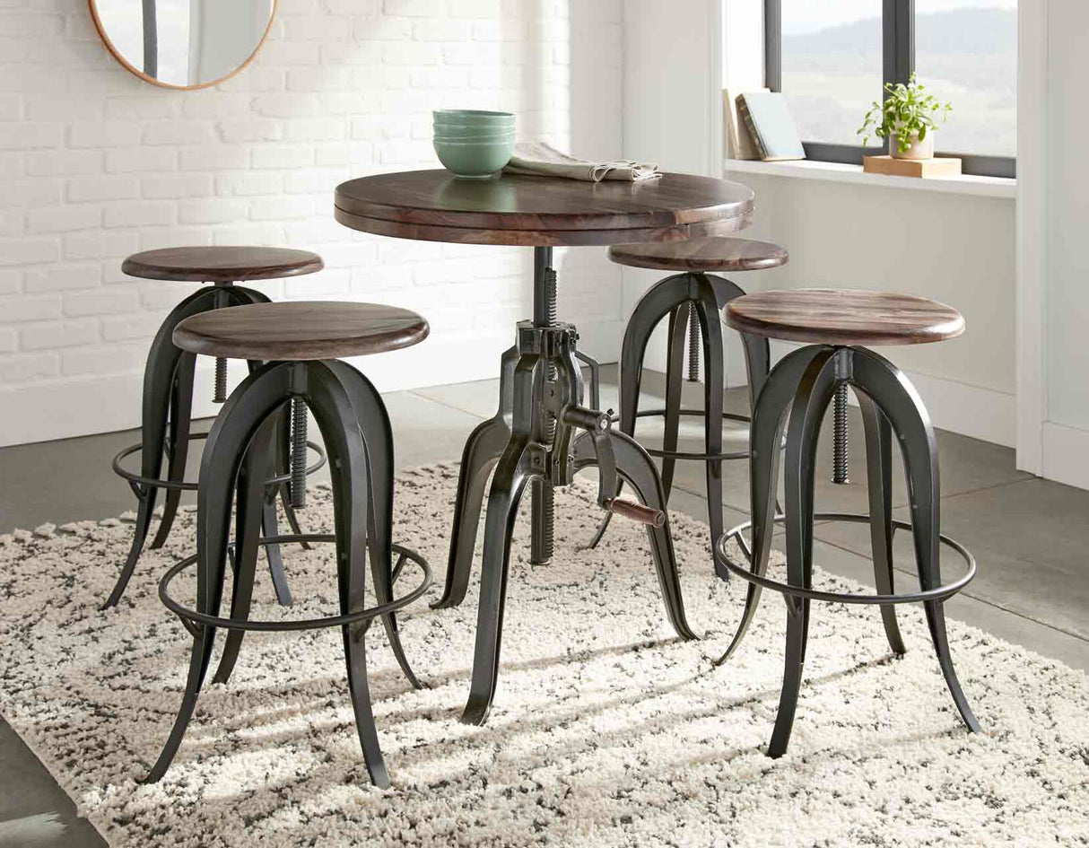 Sparrow Brown/Black Adjustable Height Dining Set from Steve Silver - Luna Furniture