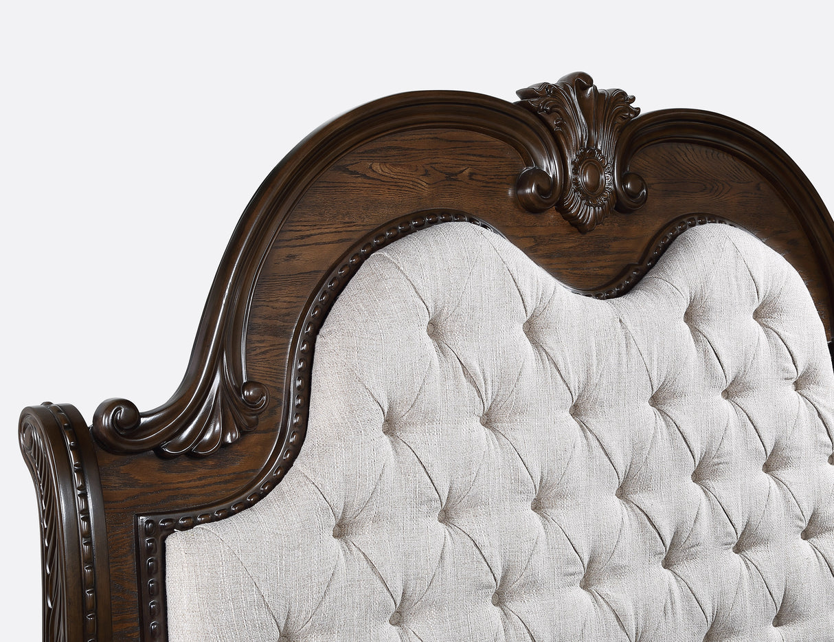 Stanley Coffee Brown King Upholstered Sleigh Bed from Crown Mark - Luna Furniture