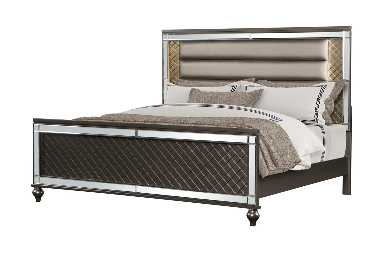 Stars Charcoal LED 5-Piece Queen Bedroom Set from Happy Homes - Luna Furniture
