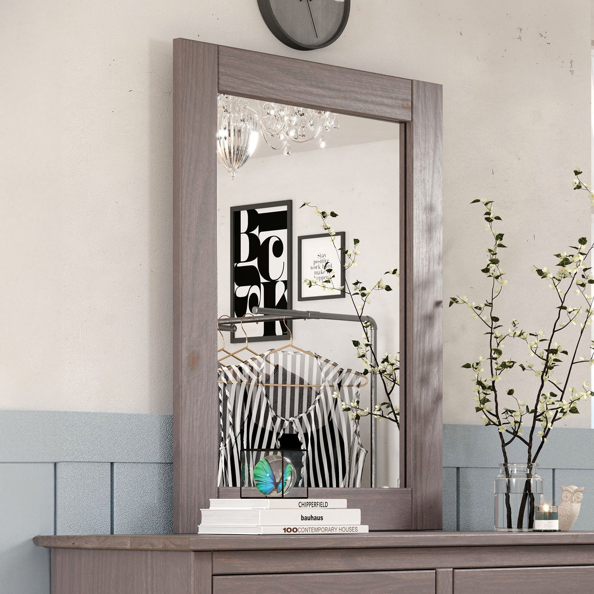 Stavros Gray Mirror (Mirror Only) from Furniture of America - Luna Furniture