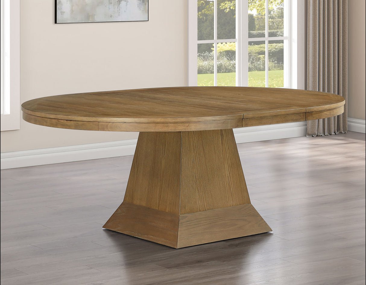 Vaughn 5-Piece 60-96″ w/2-18 Leaves Dining Set, Driftwood & Black Finish from Steve Silver - Luna Furniture