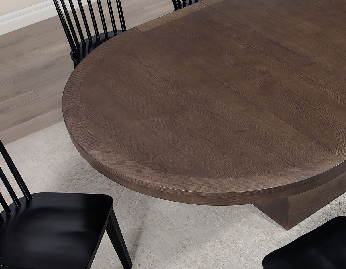 Vaughn 5-Piece 60-96″ w/2-18 Leaves Dining Set, Coffee & Black Finish from Steve Silver - Luna Furniture