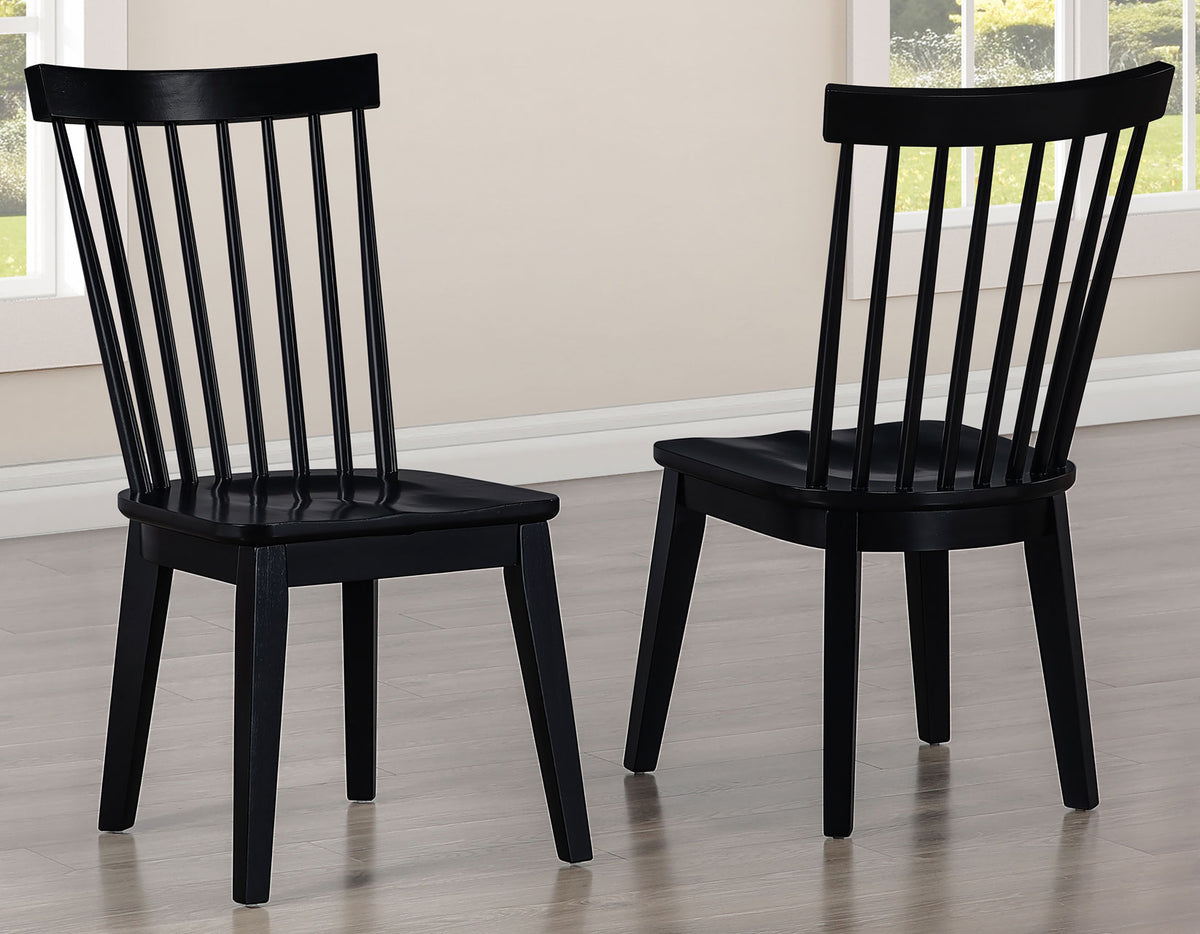 Vaughn Black Modern Windsor Side Chair, Set of 2 from Steve Silver - Luna Furniture