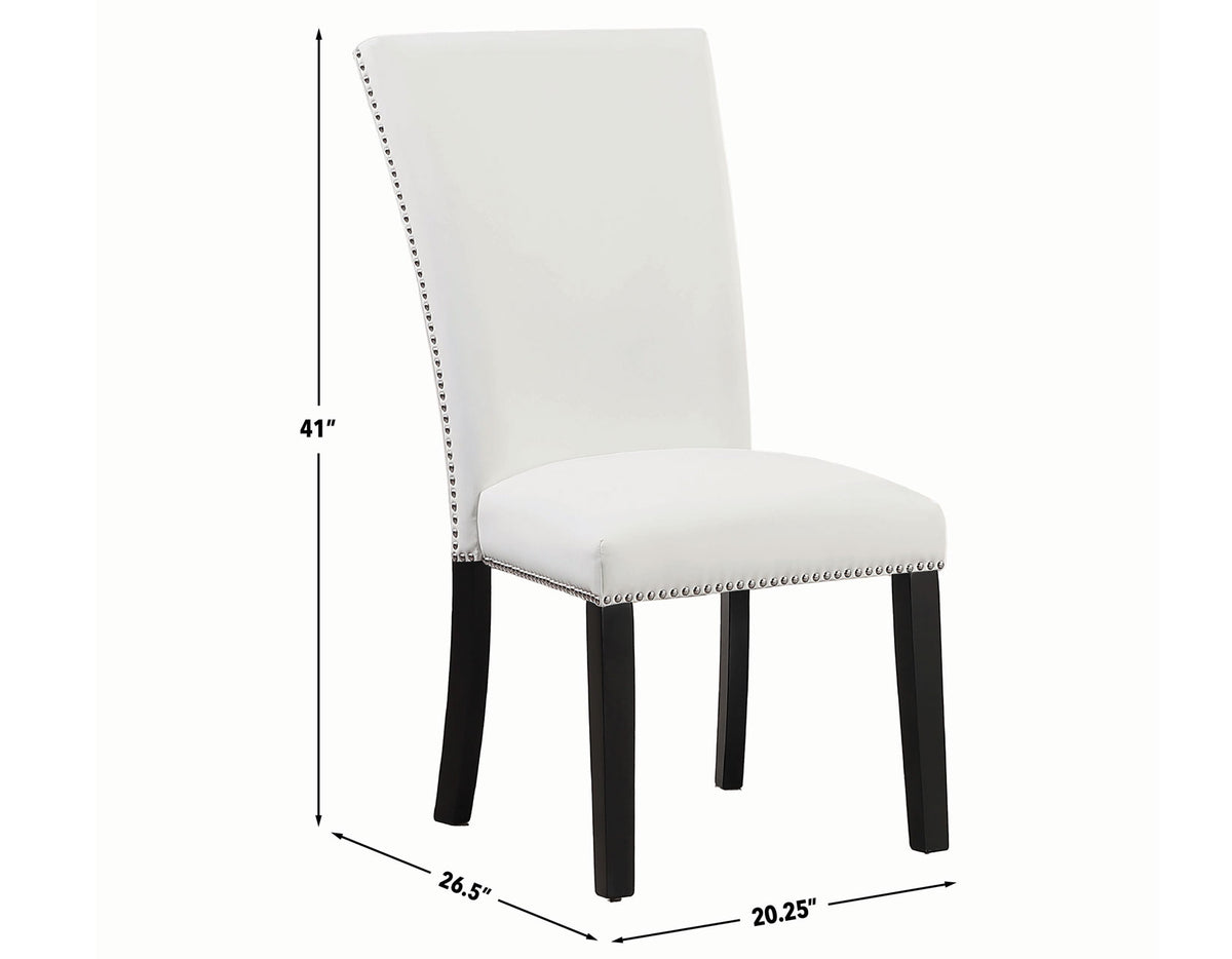 Artemis White Vegan Leather Side Chair, Set of 2 from Steve Silver - Luna Furniture