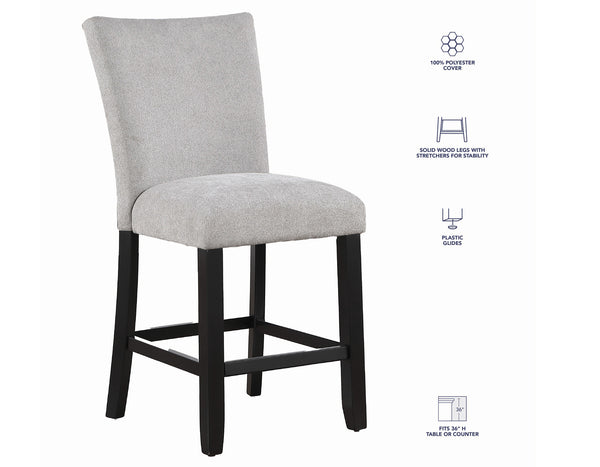 Artemis Gray Chenille Counter Height Chair, Set of 2