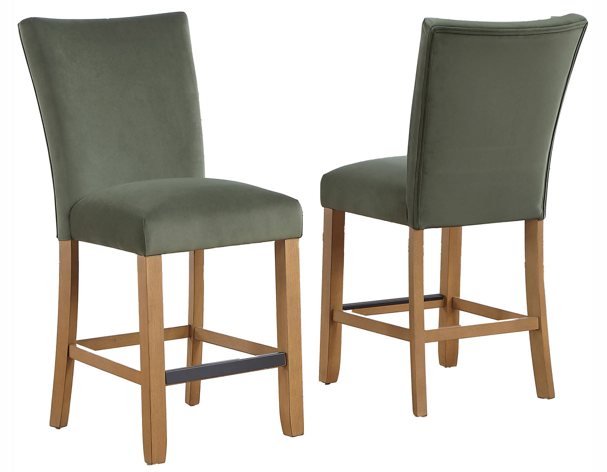Artemis Green Velvet Counter Height Chair, Set of 2 from Steve Silver - Luna Furniture