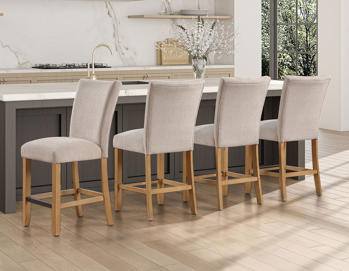 Artemis Beige Chenille Counter Height Chair, Set of 2 from Steve Silver - Luna Furniture