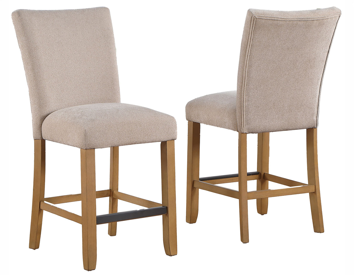 Artemis Beige Chenille Counter Height Chair, Set of 2 from Steve Silver - Luna Furniture