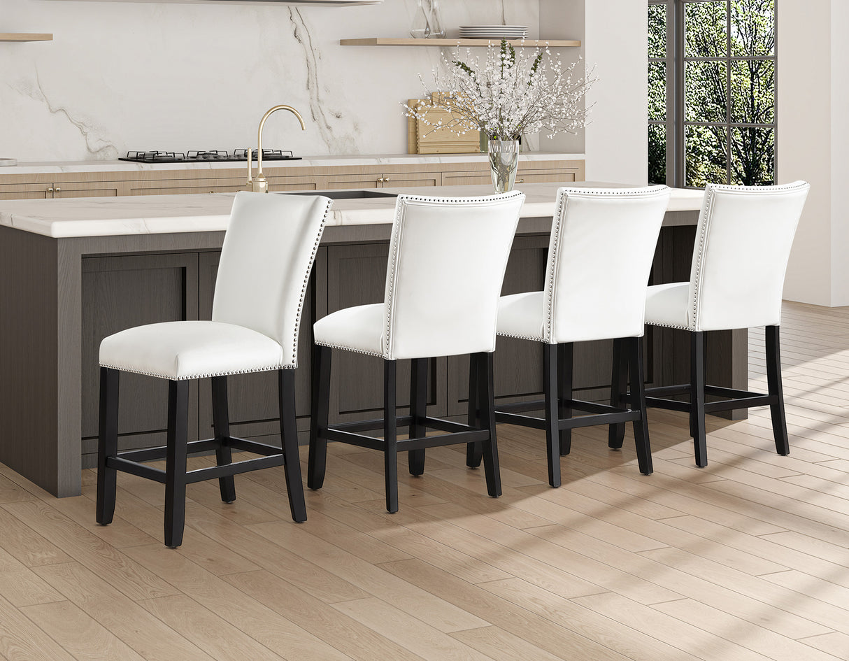 Artemis White Vegan Leather Counter Height Chair, Set of 2 from Steve Silver - Luna Furniture