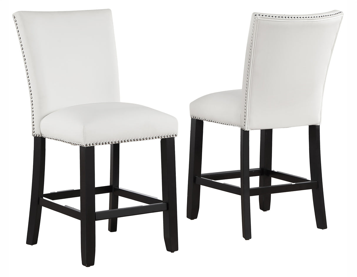 Artemis White Vegan Leather Counter Height Chair, Set of 2 from Steve Silver - Luna Furniture