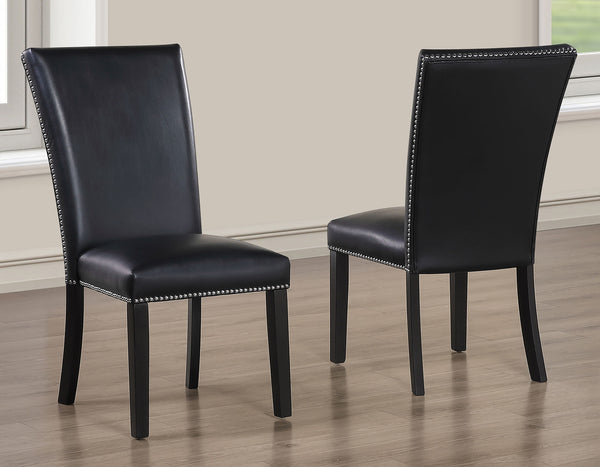 Artemis Black Vegan Leather Cover Side Chair, Set of 2