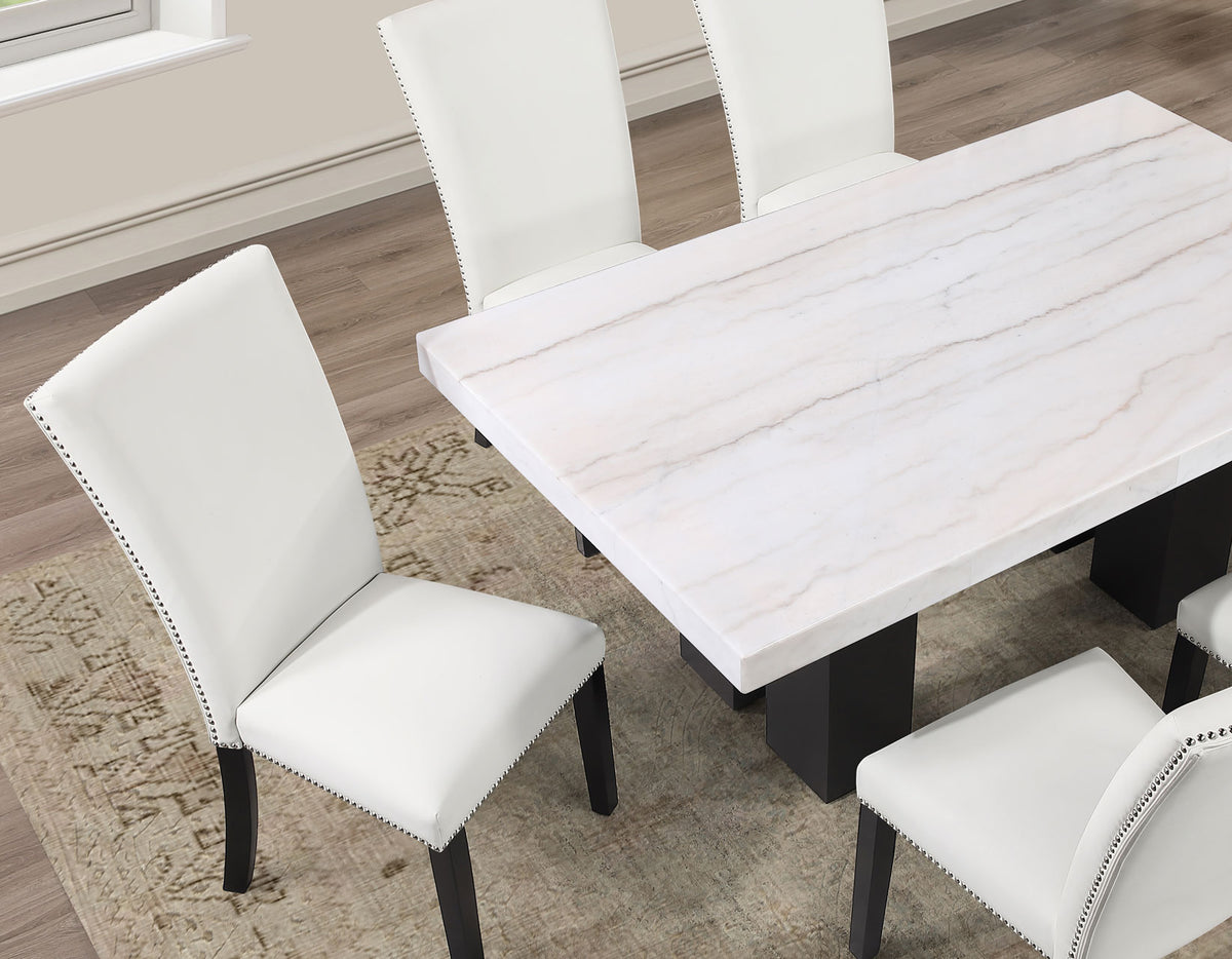Artemis White Vegan Leather Side Chair, Set of 2 from Steve Silver - Luna Furniture