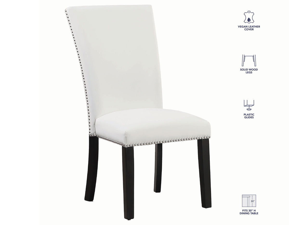 Artemis White Vegan Leather Side Chair, Set of 2 from Steve Silver - Luna Furniture