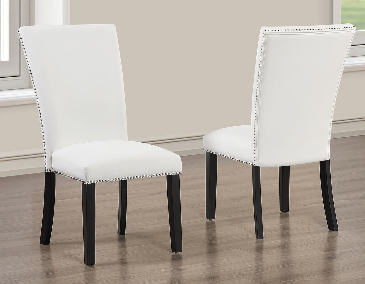 Artemis White Vegan Leather Side Chair, Set of 2 from Steve Silver - Luna Furniture
