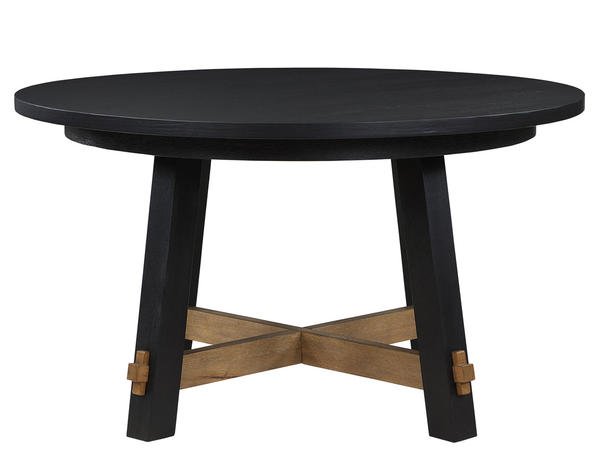 Aubrey Black/White 5-Piece 54″ Round Dining Table Set from Steve Silver - Luna Furniture