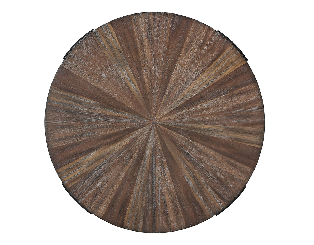 Chevron Cinnamon 36-inch Round Cocktail Table from Steve Silver - Luna Furniture