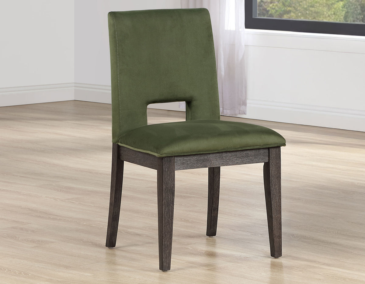 Evan 5-Piece 78-96-inch Table Set with Green Velvet Chairs from Steve Silver - Luna Furniture