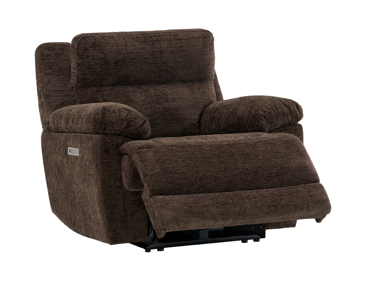Gatlin 3-Piece Dual-Power Reclining Set, Brown Fabric – Sofa, Loveseat, Recliner from Steve Silver - Luna Furniture