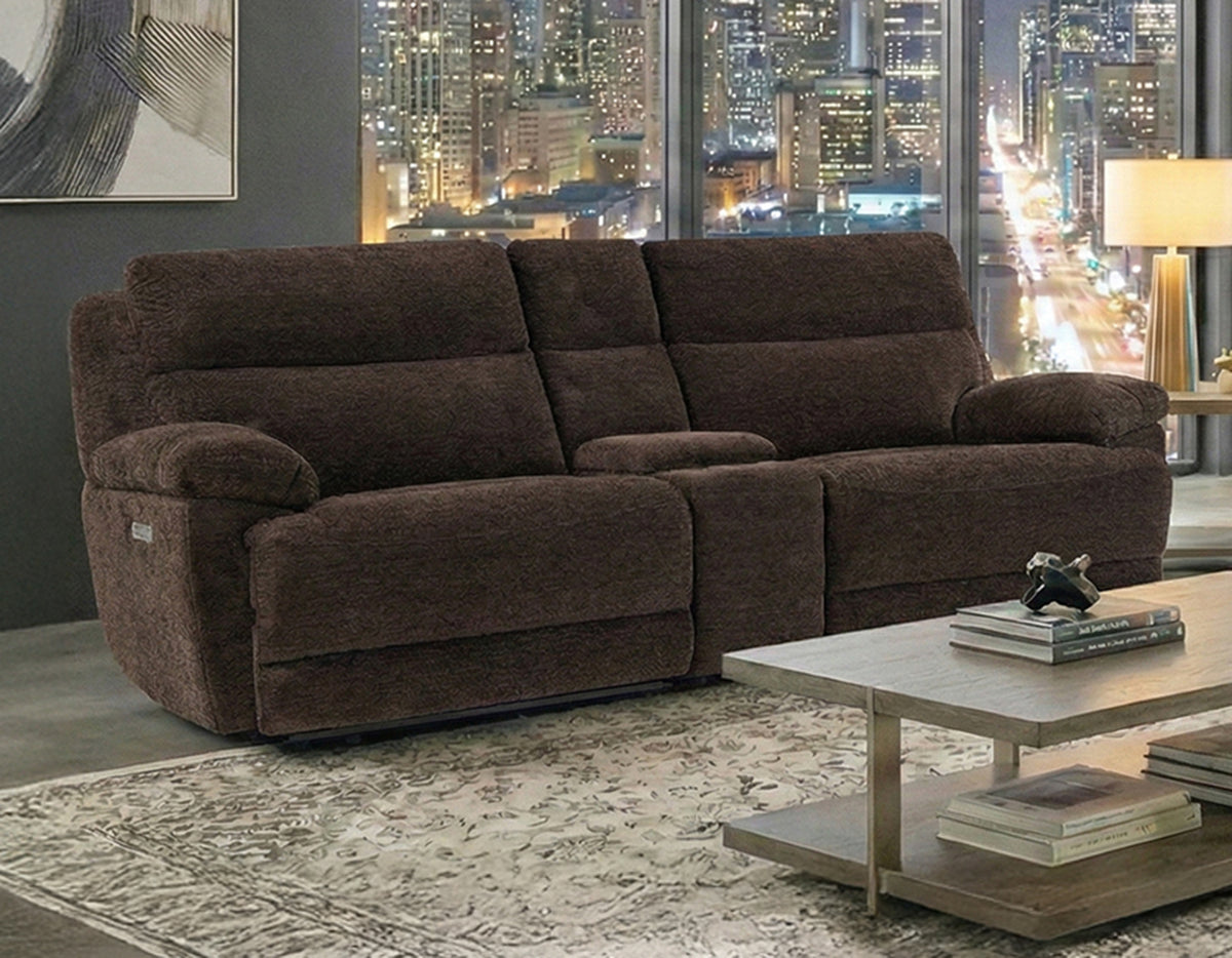 Gatlin 3-Piece Dual-Power Reclining Set, Brown Fabric – Sofa, Loveseat, Recliner from Steve Silver - Luna Furniture