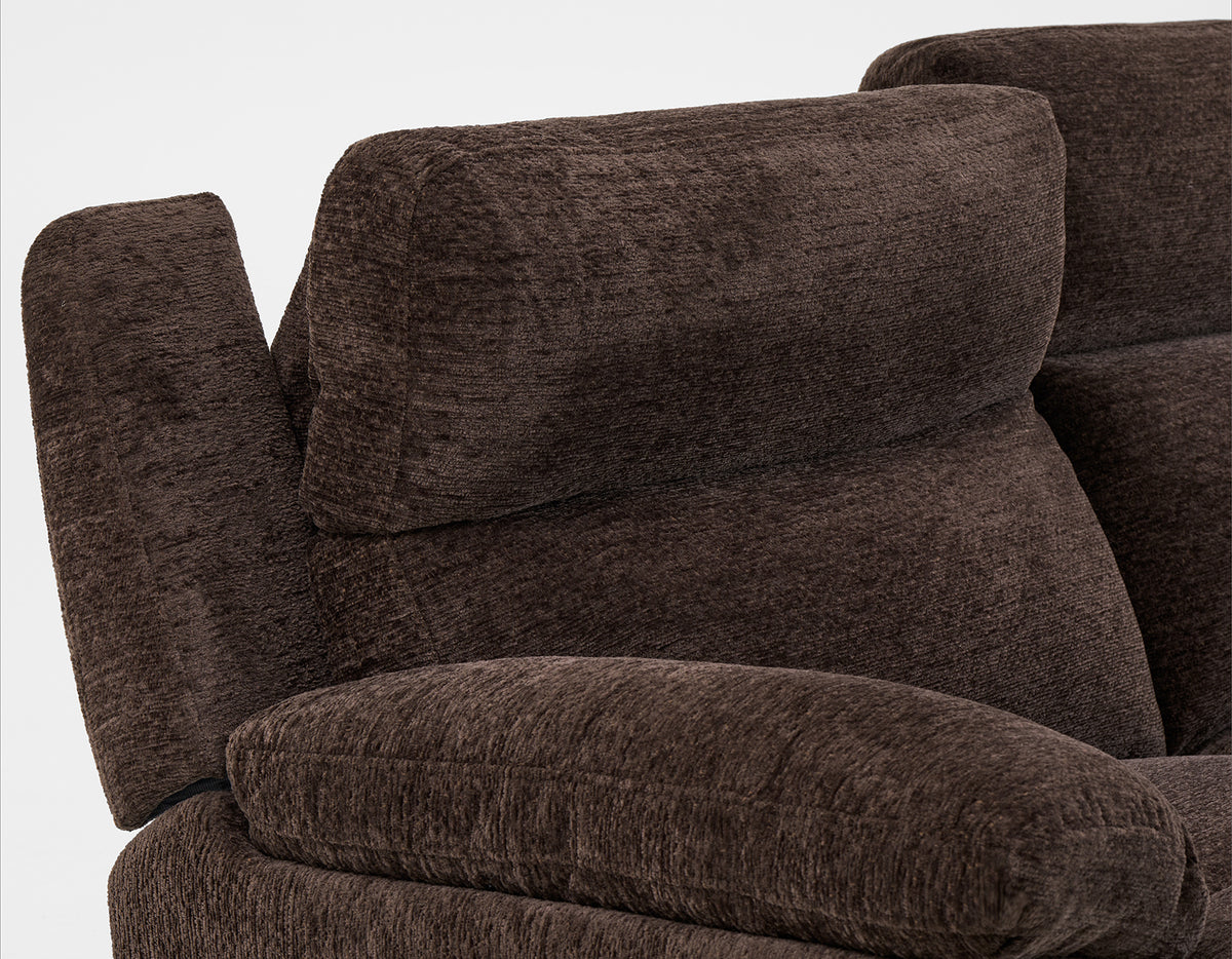 Gatlin 3-Piece Dual-Power Reclining Set, Brown Fabric – Sofa, Loveseat, Recliner from Steve Silver - Luna Furniture