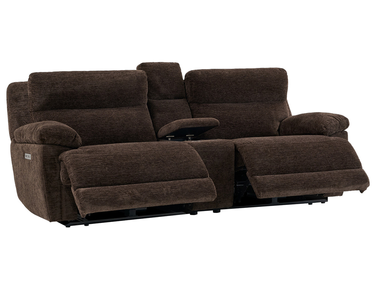 Gatlin 3-Piece Dual-Power Reclining Set, Brown Fabric – Sofa, Loveseat, Recliner from Steve Silver - Luna Furniture