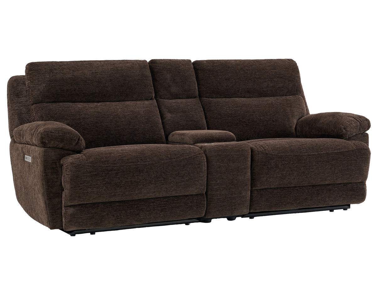 Gatlin 3-Piece Dual-Power Reclining Set, Brown Fabric – Sofa, Loveseat, Recliner from Steve Silver - Luna Furniture