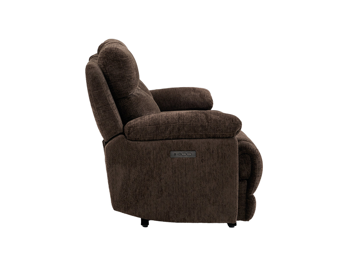 Gatlin 3-Piece Dual-Power Reclining Set, Brown Fabric – Sofa, Loveseat, Recliner from Steve Silver - Luna Furniture