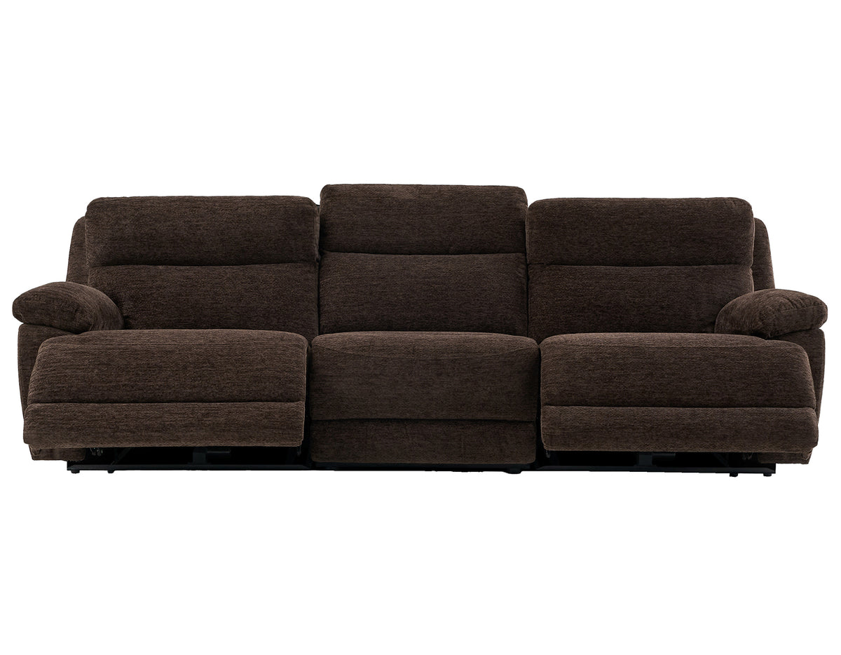 Gatlin 3-Piece Dual-Power Reclining Set, Brown Fabric – Sofa, Loveseat, Recliner from Steve Silver - Luna Furniture