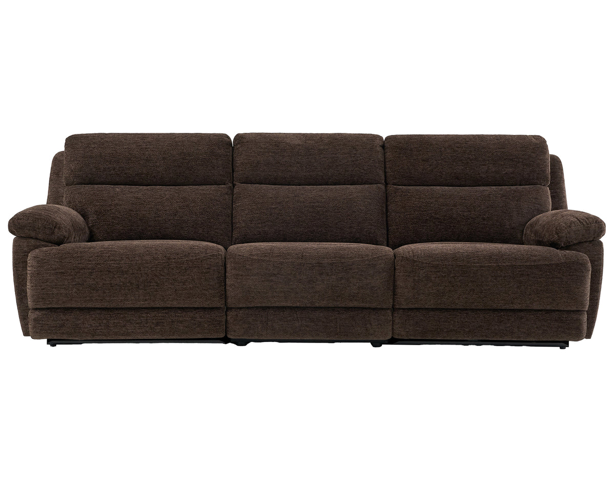 Gatlin 3-Piece Dual-Power Reclining Set, Brown Fabric – Sofa, Loveseat, Recliner from Steve Silver - Luna Furniture