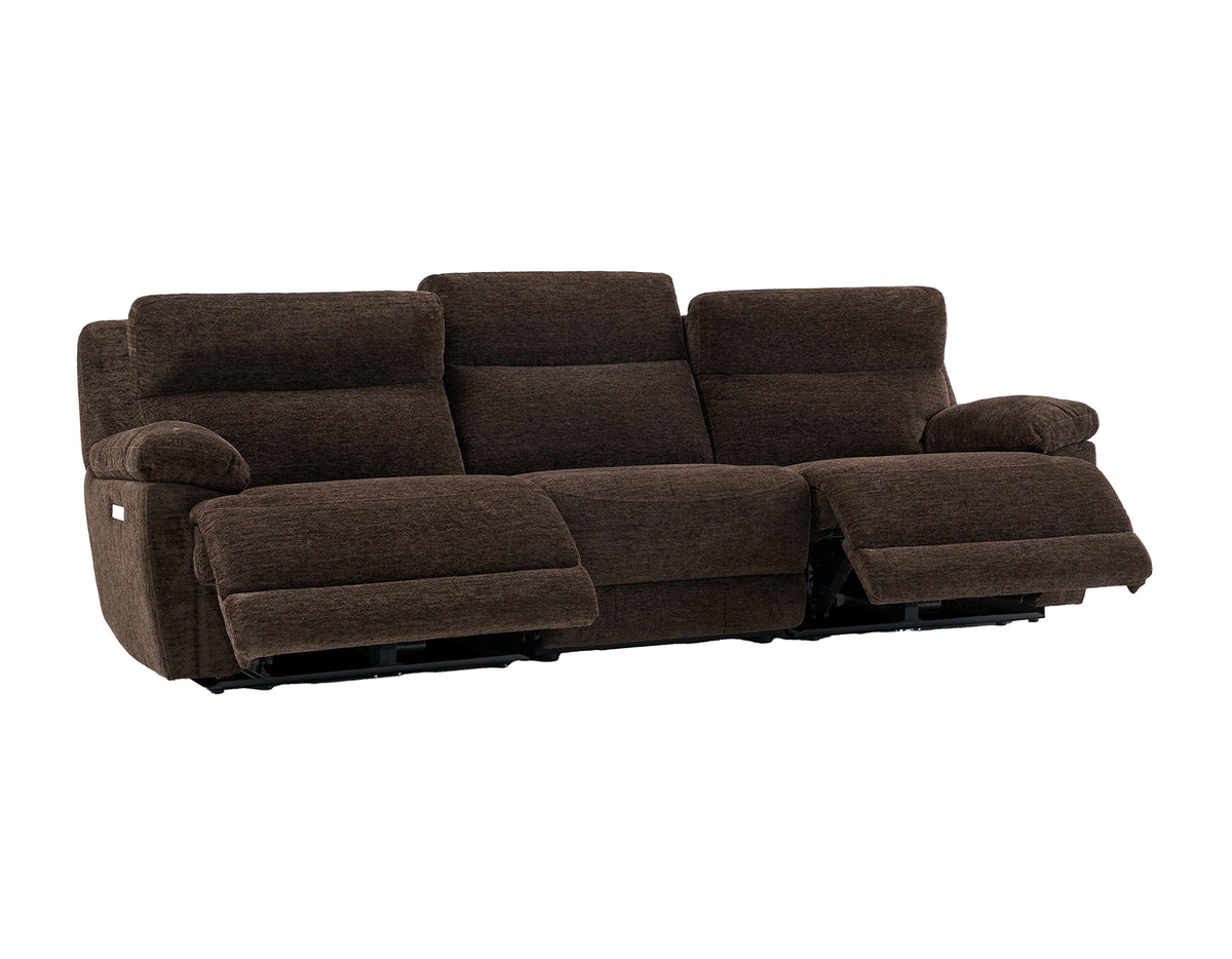 Gatlin 3-Piece Dual-Power Reclining Set, Brown Fabric – Sofa, Loveseat, Recliner from Steve Silver - Luna Furniture
