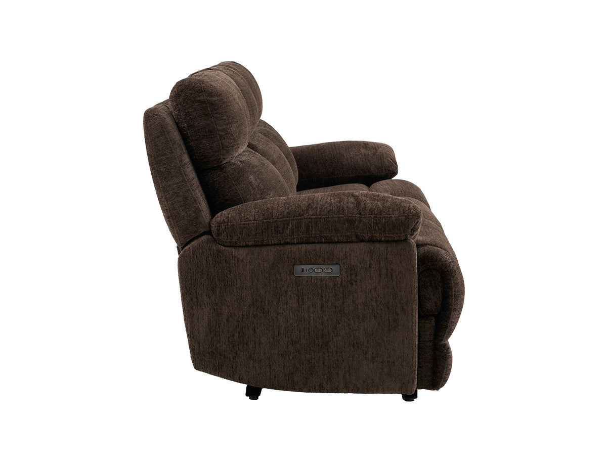 Gatlin 3-Piece Dual-Power Reclining Set, Brown Fabric – Sofa, Loveseat, Recliner from Steve Silver - Luna Furniture