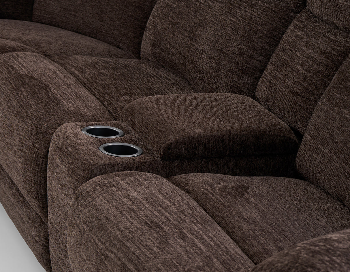 Gatlin Dual-Power Brown Fabric 6-Piece Modular Reclining Sectional from Steve Silver - Luna Furniture