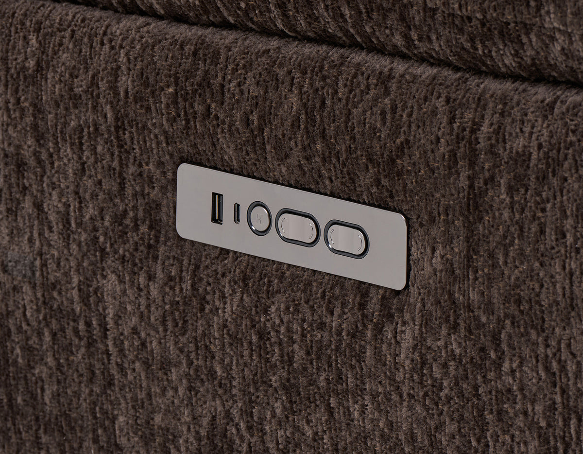Gatlin 3-Piece Dual-Power Reclining Set, Brown Fabric – Sofa, Loveseat, Recliner from Steve Silver - Luna Furniture