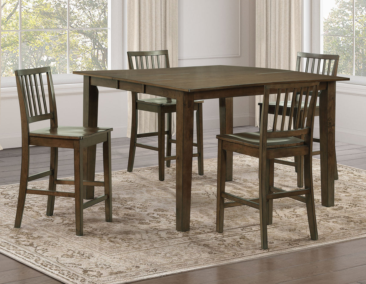 Joplin Walnut Finish 42-54″ Counter Table with 12″ Leaf from Steve Silver - Luna Furniture