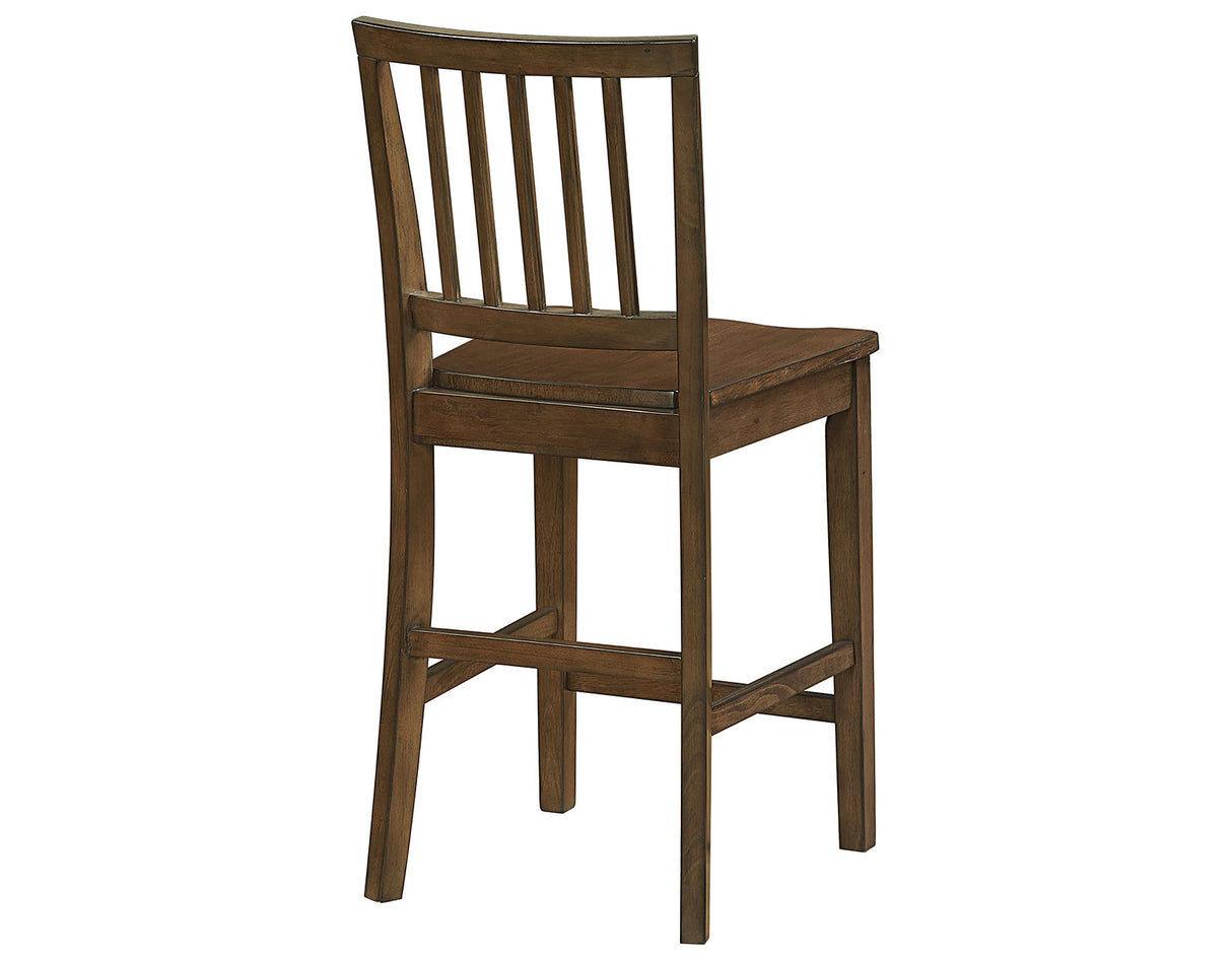 Joplin Walnut Solid Wood 24-Inch Farmhouse Counter Height Stool, Set of 2 from Steve Silver - Luna Furniture