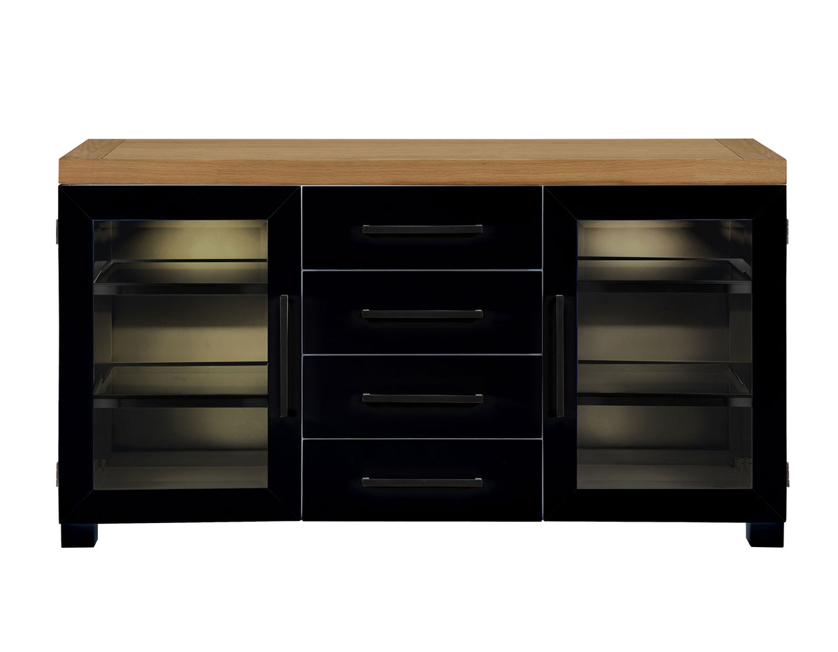Magnolia Oak/Black 5-Piece 72-108-inch Dining Set from Steve Silver - Luna Furniture