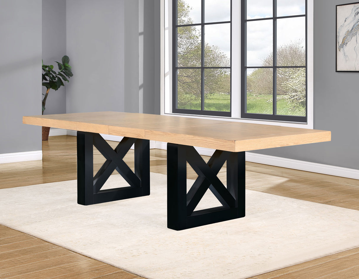 Magnolia 72-108-inch Table, Black Base from Steve Silver - Luna Furniture