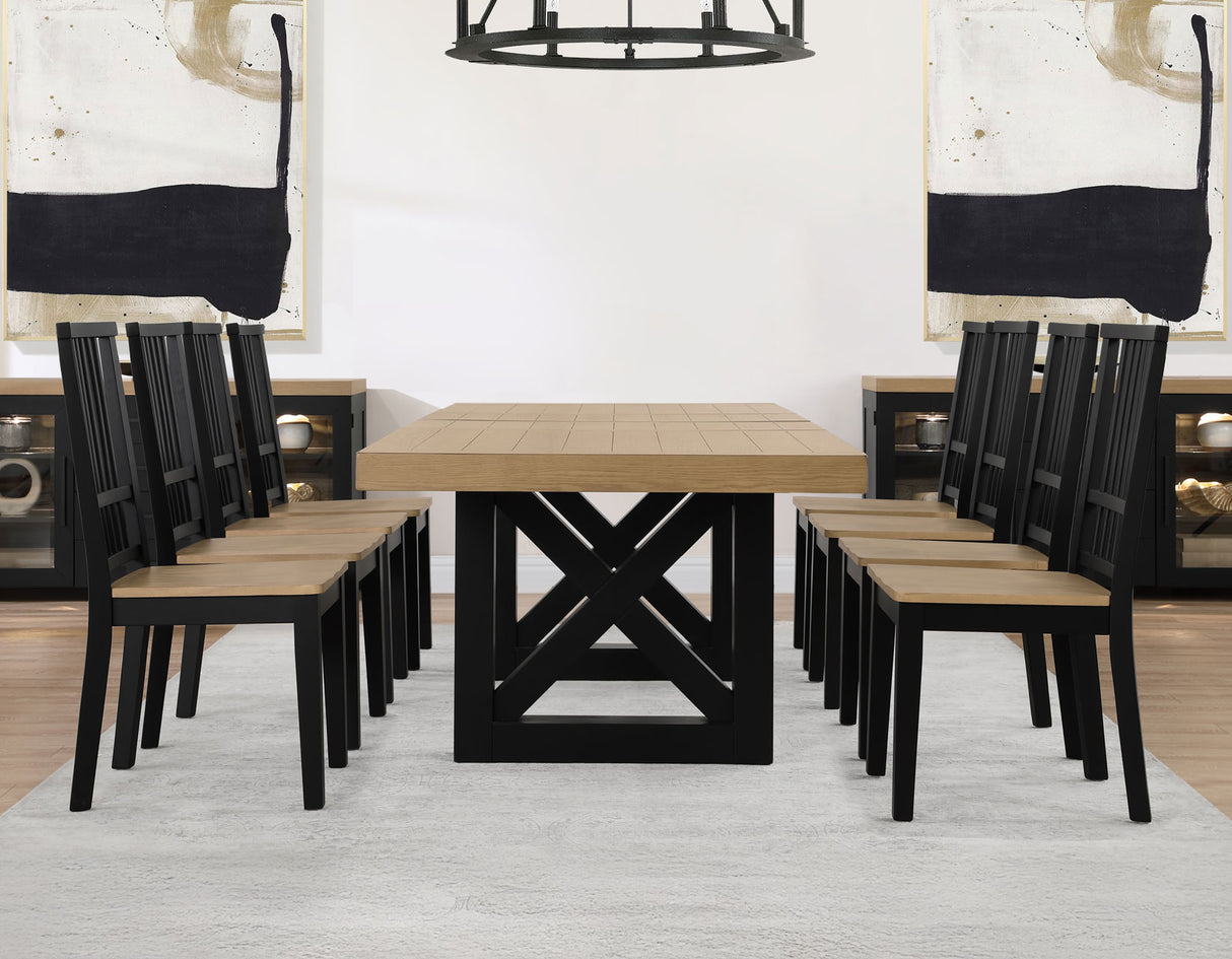 Magnolia Oak/Black 5-Piece 72-108-inch Dining Set from Steve Silver - Luna Furniture