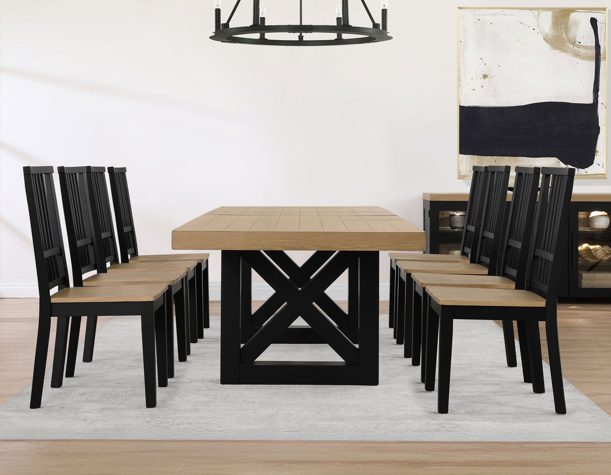 Magnolia Oak/Black 5-Piece 72-108-inch Dining Set from Steve Silver - Luna Furniture
