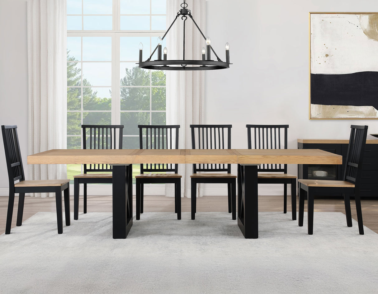 Magnolia Oak/Black 5-Piece 72-108-inch Dining Set from Steve Silver - Luna Furniture