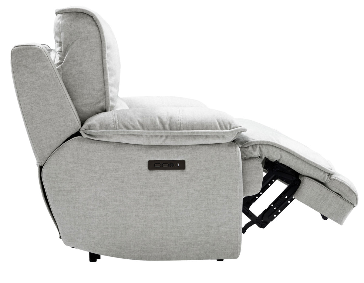 Olsen 3-Piece Dual-Power Reclining Set, Silver – Sofa, Loveseat, Recliner from Steve Silver - Luna Furniture