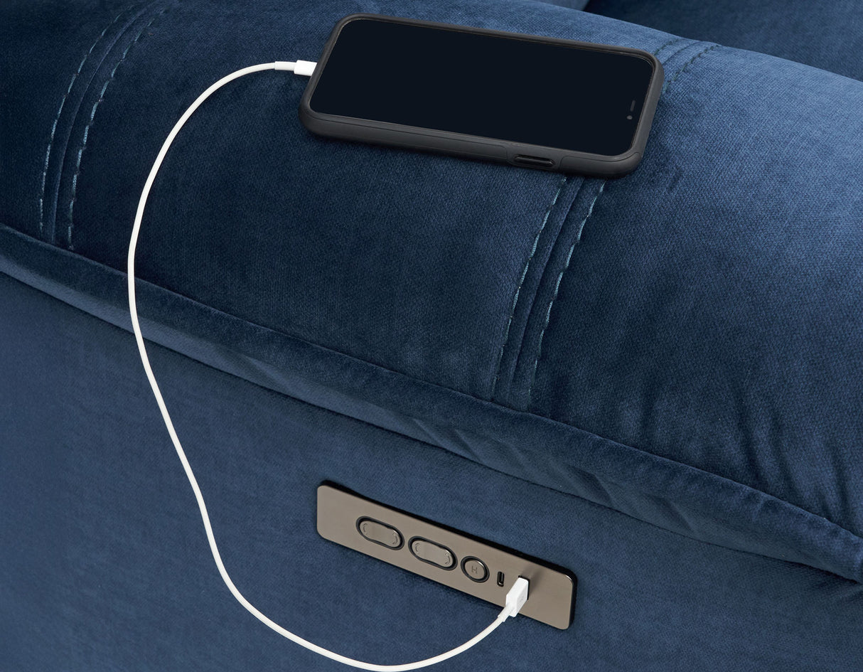 Olsen 6-Piece Dual-Power Zero-Gravity Reclining Sectional, Indigo from Steve Silver - Luna Furniture