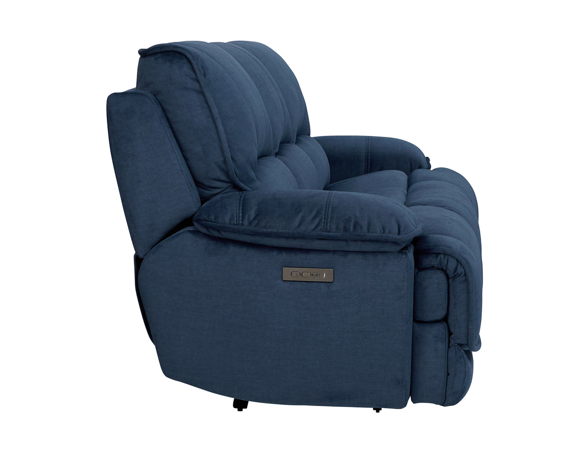 Olsen 3-Piece Dual-Power Reclining Set, Indigo – Sofa, Loveseat, Recliner from Steve Silver - Luna Furniture