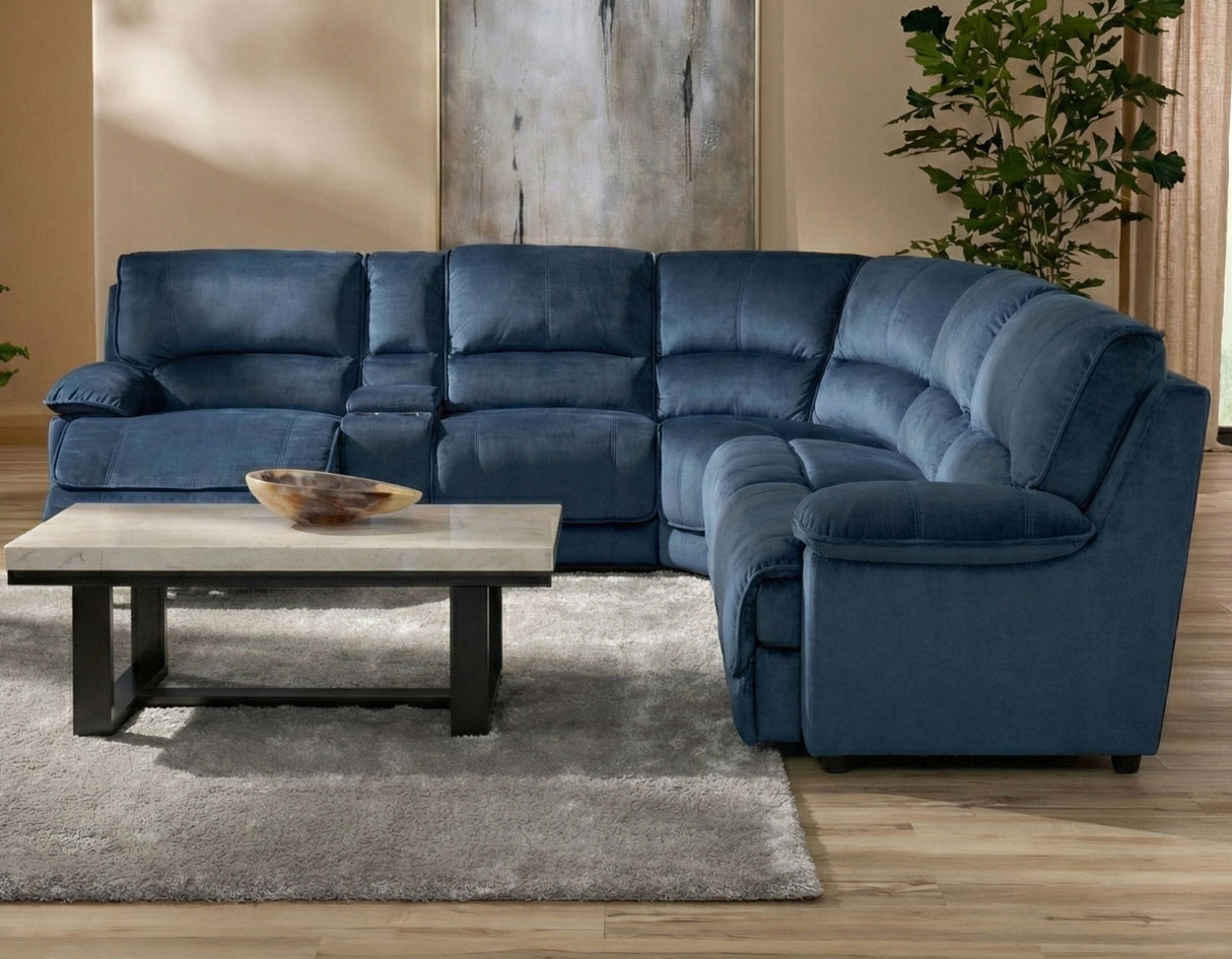 Olsen 6-Piece Dual-Power Zero-Gravity Reclining Sectional, Indigo from Steve Silver - Luna Furniture