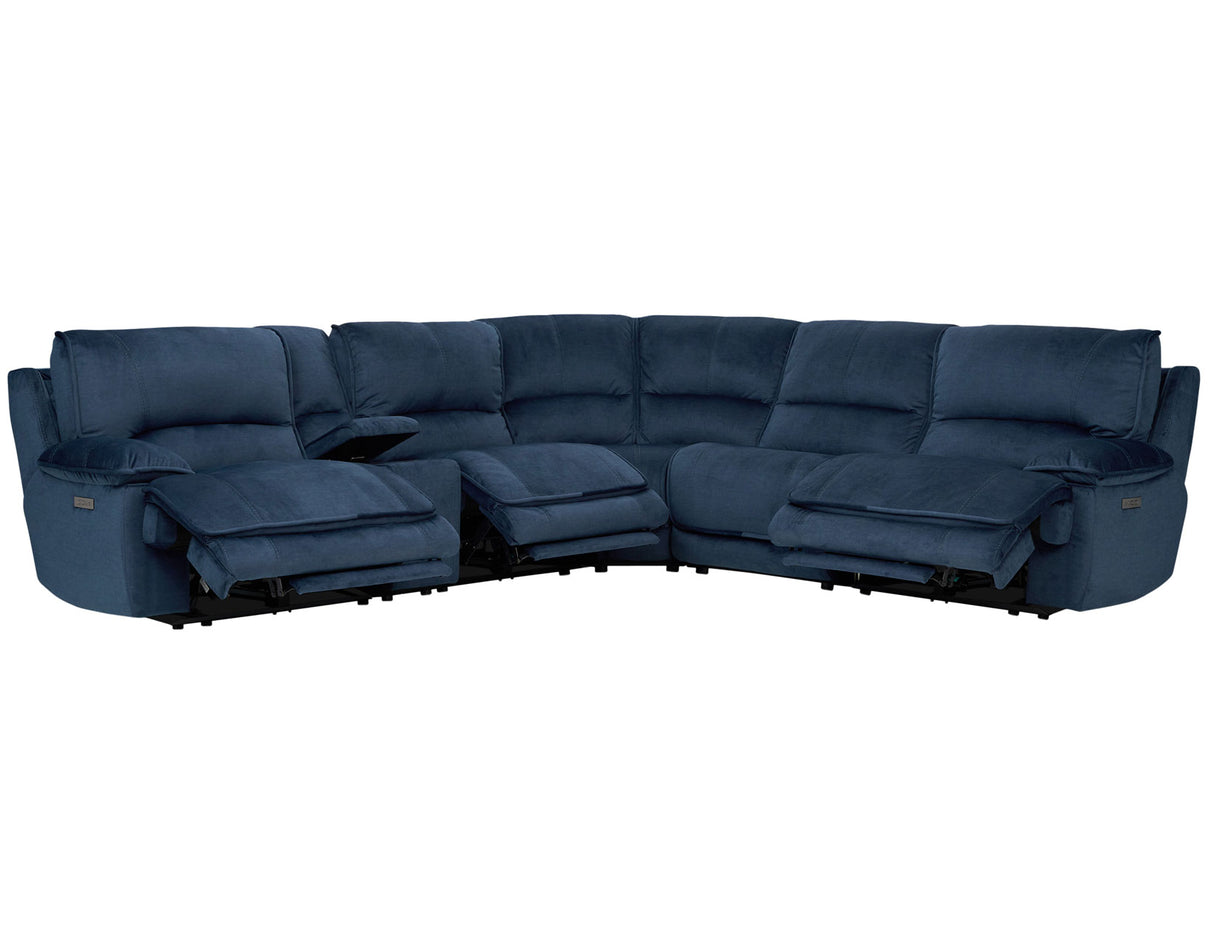 Olsen 6-Piece Dual-Power Zero-Gravity Reclining Sectional, Indigo from Steve Silver - Luna Furniture