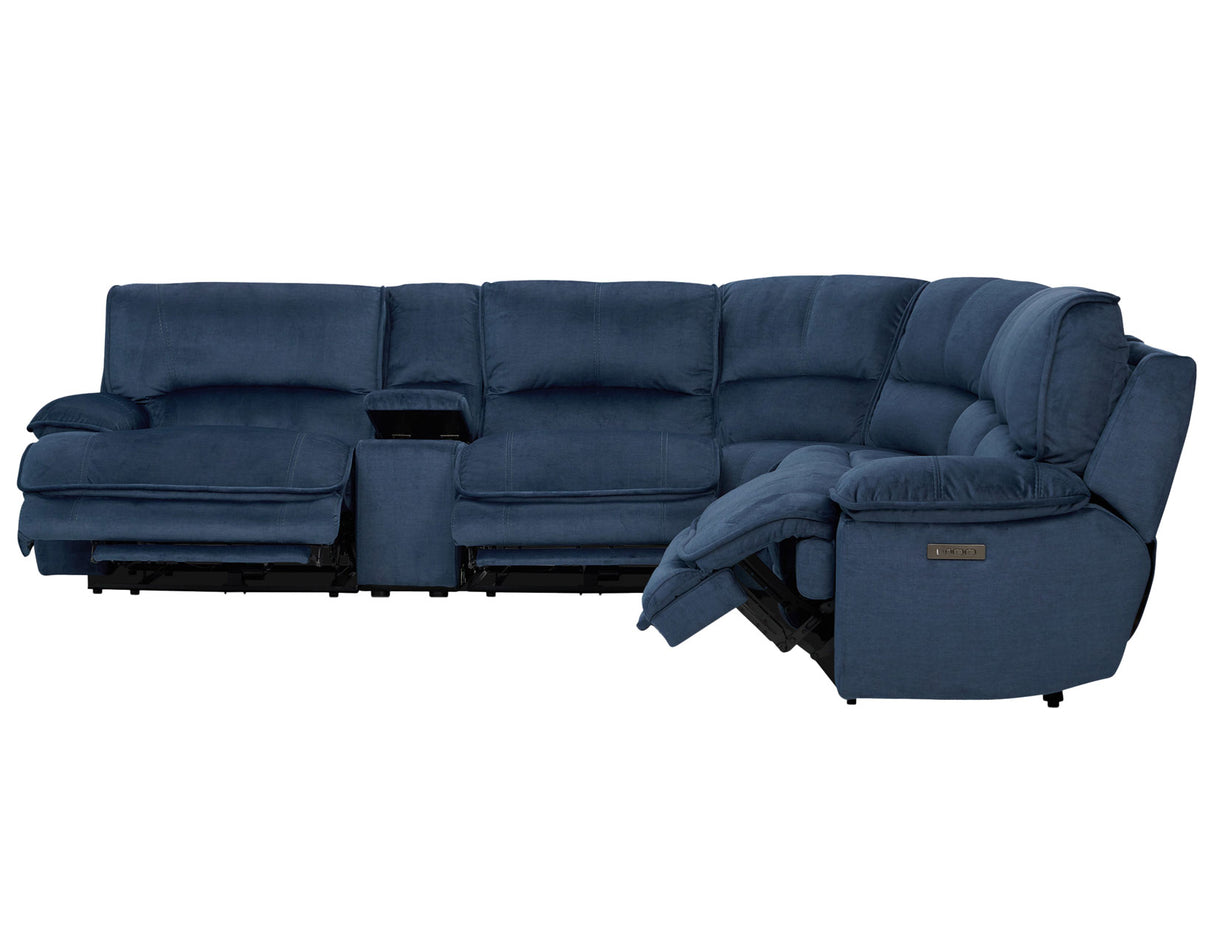 Olsen 6-Piece Dual-Power Zero-Gravity Reclining Sectional, Indigo from Steve Silver - Luna Furniture