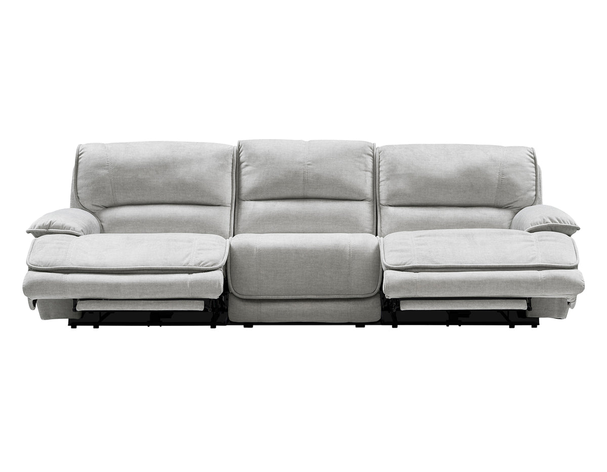 Olsen 3-Piece Dual-Power Reclining Set, Silver – Sofa, Loveseat, Recliner from Steve Silver - Luna Furniture